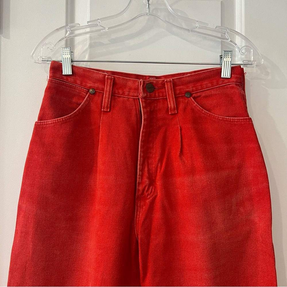 VINTAGE WRANGLER red denim high waist jeans - Picture 6 of 6
